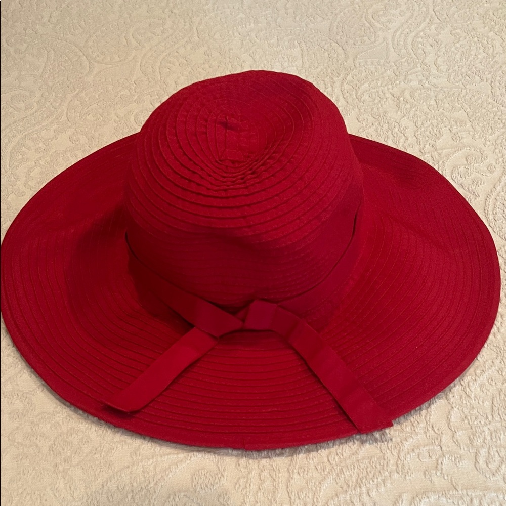 Sunday Afternoon Red Wide-Brimmed Hat